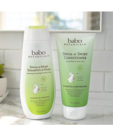Babo Botanicals Purifying Swim & Sport Shampoo & Wash - Cucumber and Aloe Vera - 16 Fl Oz - Kids & Sensitive Skin (Pack of 1) - Buy Online on GoSupps.com