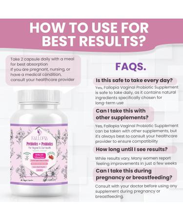 Fallopia Probiotics for Women with Prebiotic Cranberry d Mannose Digestive Enzymes & Hibiscus 34 Strains 100 Billion CFU Feminine Care Supplement for Vaginal Gut Urinary Health and pH Balance Support - Buy Online on GoSupps.com