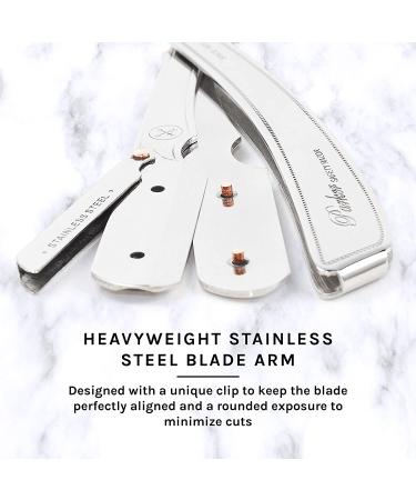 Parker SRX Stainless Steel Professional Barber Razor with 5 Premium Half Blades - Buy Online on GoSupps.com