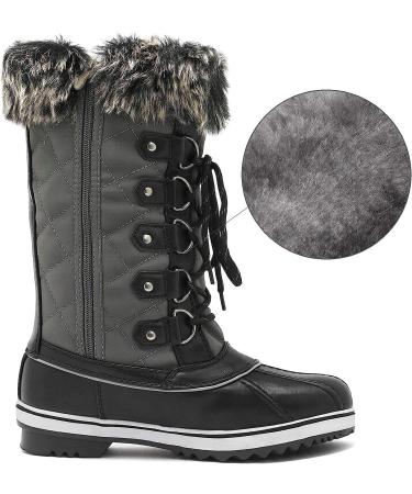 DREAM PAIRS Women's Mid-Calf Waterproof Snow Boots - Size 9, River_1/Grey - Buy Online on GoSupps.com