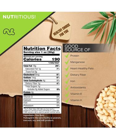Raw Pine Nuts Pignolias - 5 LB Bulk Bag, Unsalted & Superior to Organic - Healthy Protein Snack, All Natural, Keto Vegan & Kosher - Prime Resealable Bag - Buy Online on GoSupps.com