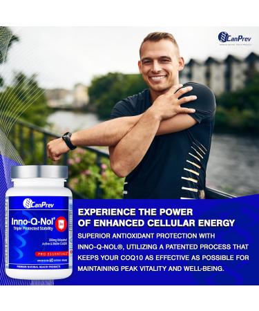 CanPrev - Inno-Q-Nol 60 Softgels - Ubiquinol 200mg High Absorption Coenzyme Q10 Supplement Premium Q10 Coenzyme 200mg Supports Cellular Energy Production Powerful Antioxidant - Buy Online on GoSupps.com