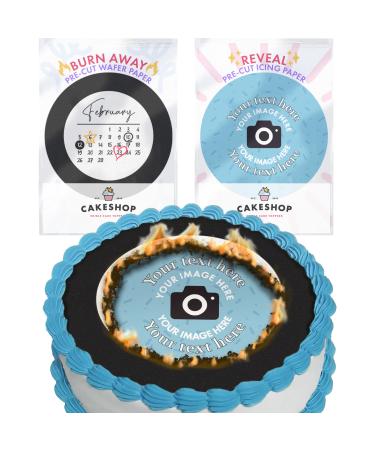 Cakeshop Calendar Burn Away Edible Cake Topper Pack | 1 x Icing sheet & 1 x Wafer Sheet | Calendar Theme for Birthdays & All Special Occasions | Personalise Your Custom Date Image Text Shape & Size Non-prime - Buy Online on GoSupps.com