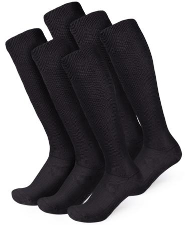 Viasox 6 Pack Non-Binding Diabetic Socks for Men & Women X-Large Black