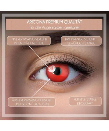 Aricona Red Devil Contact Lenses - Daily Colored Halloween Lenses for Costume Parties - Buy Online on GoSupps.com