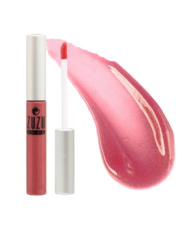 Zuzu Luxe Sheer Gloss (Mischief - Hibiscus Pink/Cool Shimmer)  Natural Lip Gloss  Natural  Paraben Free  Vegan  Gluten-free  Cruelty-free  Non GMO  0.17 oz