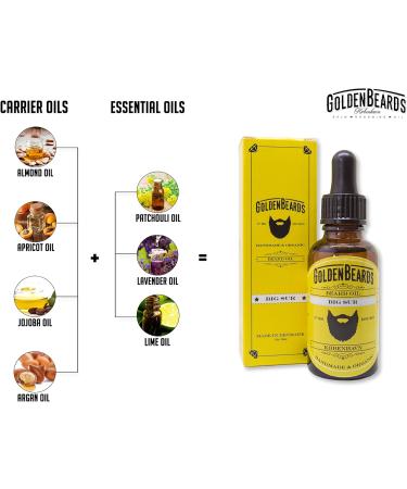 Organic Beard Oil & Growth | Big SUR 1Oz | 100% Vegan Moisturizing & Itch Relief | Golden Beards | Made in Denmark - Buy Online on GoSupps.com