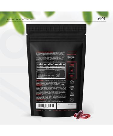 Buy Antarctic Krill Oil 1000mg - Wild-Caught High Omega 3s EPA DHA Astaxanthin | 60 Halal Softgels - 2 Months Supply | Sustainably Sourced - Buy Online on GoSupps.com