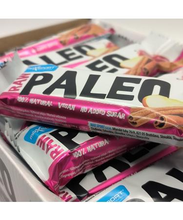 Maxsport Nutrition Apple Cinnamon Rawkost Riegel - 20 Vegan Gluten-Free Superfood Bars | Plant Protein Chia Seeds & Coconut Oil - Healthy Raw Snack - Buy Online on GoSupps.com