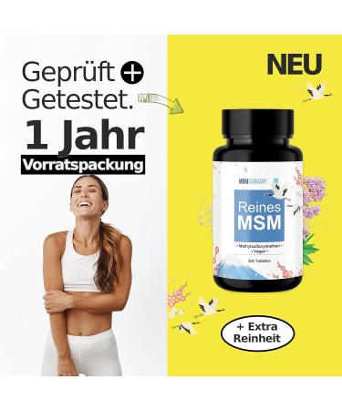 Premium MSM Vegan 2000mg - High-Dose Tablets | 365 Lab-Tested No Additives | Compact MSM Powder Alternative in Germany - Buy Online on GoSupps.com