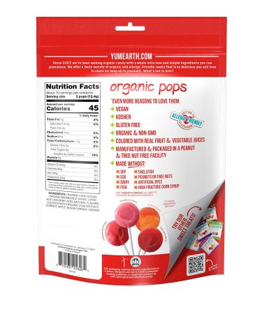 YumEarth Organic Pops - Assorted Flavors, 20 Pops (4.2 oz) - Natural Candy Treats - Buy Online on GoSupps.com