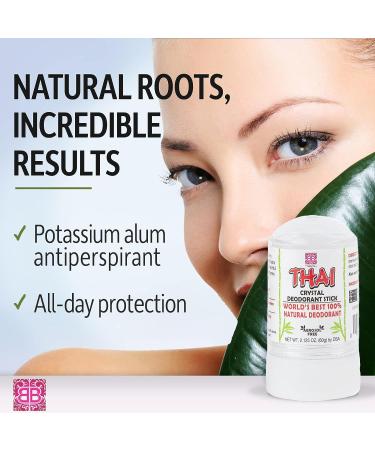 Thai Crystal Deodorant Stone Stick 2.125 Oz. All Natural Potassium Alum Deodorant Lavender Scent - No Animal Testing or Chemicals by The Beauty Box - Buy Online on GoSupps.com
