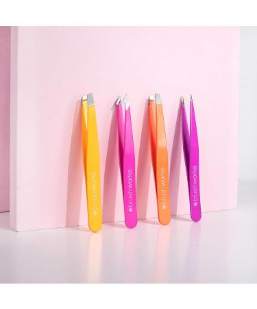 Brushworks 4 Piece Combination Tweezer Set - Brights - Buy Online on GoSupps.com
