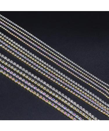 Jerler 10 Yards Crystal Rhinestone Trim SS18/4.0mm AB Close Chain - Wedding Party DIY Decoration - Buy Online on GoSupps.com