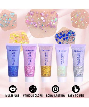  Miioto Glitter Gel for Face Hair Body Sequins for Cosmetics Lips Nails Festival Party 3 Colors (B) - Buy Online on GoSupps.com