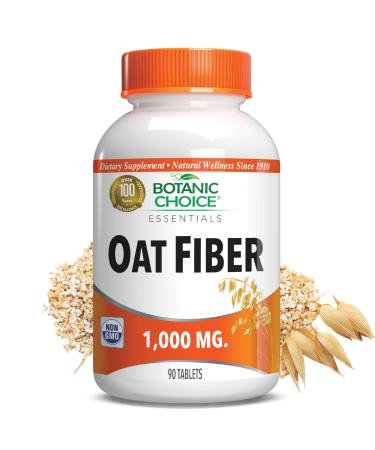 Botanic Choice Oat Fiber -Natural Oat Fiber Dietary Supplement to Support Digestive Health for Women and Men - 90 Tablets (1000 mg Each)