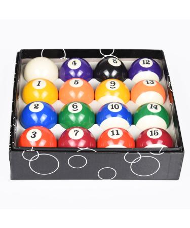 ISPiRiTo Billiard Ball Set Regulation Size 2-1/4 Inch Pool Balls Set Complete 16 Balls American Style Resin Balls Pool Table Accessories Classic Set