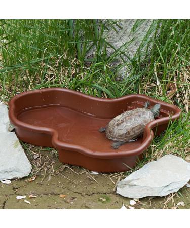 rockible Reptile Bathing Pool Turtle Bath with Ramp Tortoise Feeder Tortoise Water Dish for Tortoise Chameleon Hamster Scorpion Gecko Without Hose - Buy Online on GoSupps.com
