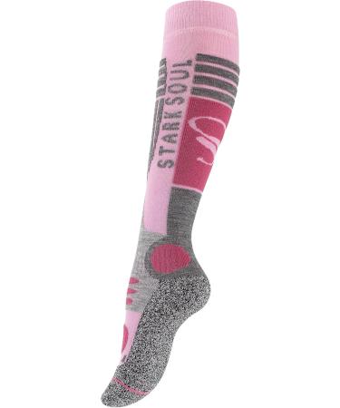 STARK SOUL Women's Ski Socks - 2 Pairs Functional Padding Old Pink/Grey Size 39-42 - Perfect for International Shipping - Buy Online on GoSupps.com