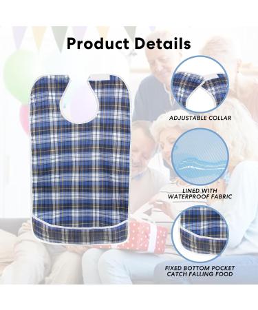 Sumotia Adult Bibs - 3 Waterproof Reusable Protection with Check Pattern | International Shipping Available - Buy Online on GoSupps.com