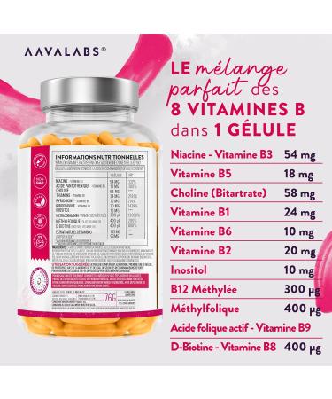 Vitamine B Complex AAVALABS 180 G lules | Complexe de 8 Vitamines B dont Vitamine B12 Vitamine B6 B5 B3 B1 D-Biotine Acide Folique Actif (B9) - Compl ment Alimentaire Vegan pour une nergie Optimale - Buy Online on GoSupps.com