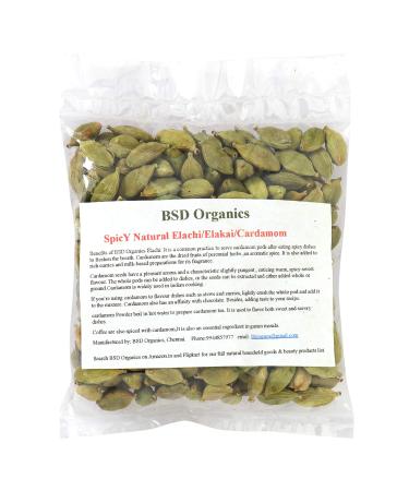 BSD Organics SpicY Natural Cardamom/Elachi/Elakai for Tea Coffee Sweet Rice Skincare Oral Care and more 20 Grams 20 g (Pack of 1)