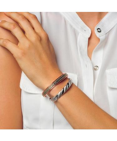 Original Copper Magnetic Cuff Bracelet for Men & Women - Adjustable Silver Braided Design - Ultra Strength & International Shipping - Buy Online on GoSupps.com