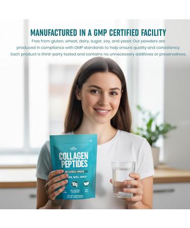 Collagen Peptides Powder Hydrolyzed Bovine (Unflavored) Type I & III Supplement for Hair Skin Nails & Joint Support - Collagen for Women & Men - Non GMO & USA Made - Unflavored - 30 Servings - Buy Online on GoSupps.com