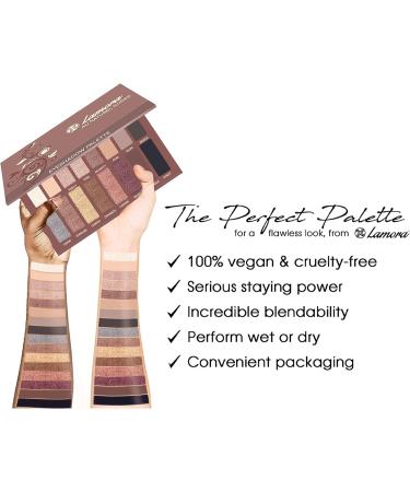 Lamora Au Naturel 16-Color Pro Eyeshadow Palette - Matte + Shimmer - Highly Pigmented Professional Makeup for Natural Bronze Smoky Eye Look - Buy Online on GoSupps.com