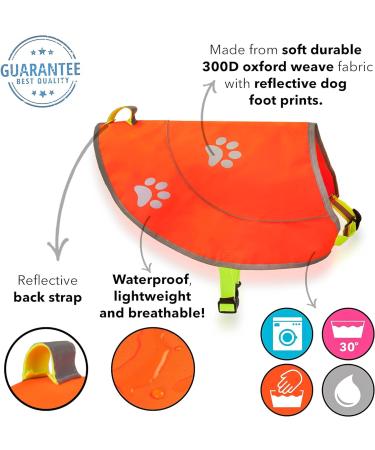 Dog West Safety Reflective Hunting Waterproof Vest - Night & Day Visibility Comfort Fit XS-XXL Orange/Yellow - Buy Online on GoSupps.com