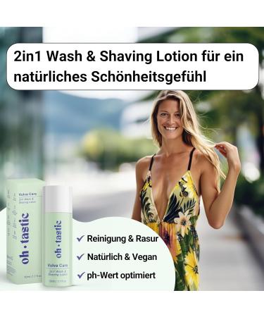 ohtastic 2 in 1 Wash and Shave Gel - Natural Jojoba Oil and Lactic Acid Against Razor Bumps Sensitive Intimate Wash Lotion and Shaving Gel for Women Shaving Lotion - Buy Online on GoSupps.com