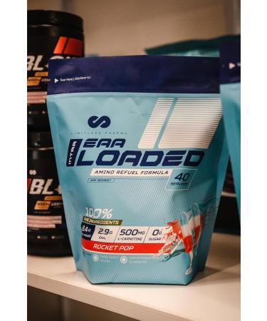 Limitless Pharma EAA Loaded | Intra Workout Essential Amino Acid Supplement | EAAs BCAAs L-Carnitine Electrolytes Sugar Free | Post Workout Muscle Recovery Energy Hydration | 40 Servings (Rocket Pop) - Buy Online on GoSupps.com