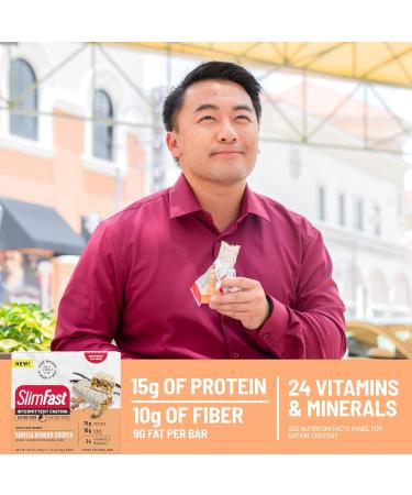 SlimFast Intermittent Fasting Protein Bars - Vanilla Almond Crunch 5 Bars (Pack of 1) - Buy Online on GoSupps.com