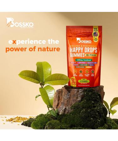Happy Drops Daily Superfood Gummies for Mood Support, Focus and Energy Sugar-Free, Vegan, Blueberry Flavor 90 Gummies for Adults Daily Support for Mood, Focus and Natural Energy - Buy Online on GoSupps.com