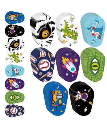 48 Pcs Adhesive Eye Patches for Kids Fun Design Kids Eye Patches Cute Latex Free Adhesive Bandages for Amblyopia Disposable Eye Pad Lazy Eye Light Blocking Children Toddler Right Eye 8 Styles