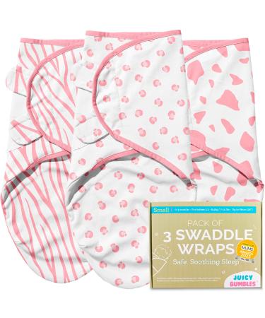 Juicy Bumbles Swaddle Blanket 0-3 Months - 100% Cotton Baby Swaddle Wrap Newborn - Set of 3 Swaddle Wrap - Baby Essentials for Newborn Baby Boy and Girl Pink Jungle Small: 0-3 Months - Buy Online on GoSupps.com