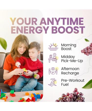Morning Buzz Energy Powder Grape Drink - Energy Boost Drink Mix - Sugar-Free Energy with Antioxidants - Morning Kickstart and Sports Nutrition Endurance Product - Buy Online on GoSupps.com