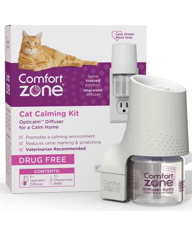 1 Diffuser Plus 1 Refill | Comfort Zone Cat Calming Diffuser Kit (Starter Pack) for a Calm Home | Veterinarian Recommended | Reduce Spraying, Scratching, & Other Problematic Behaviors