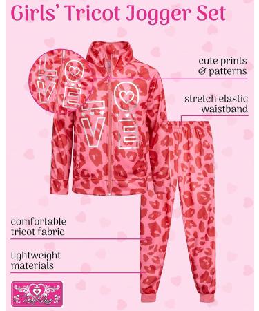 Real Love Girls' 2-Piece Pink Love Jogger Set - Zip Sweatshirt and Sweatpants | Size 7-8 - Buy Online on GoSupps.com