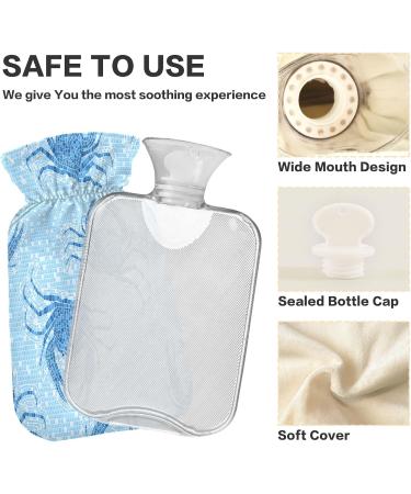 Blue Crab 2L Hot Water Bottle - Mosaic Tiles Soft Plush Cover | Ideal Winter Warmer for Kids & Adults - Buy Online on GoSupps.com