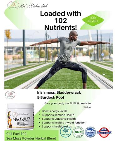 Organic Sea Moss, Bladderwrack & Burdock Root Herbal Blend - Dr. Sebi Inspired | 100% Natural Thyroid & Immunity Support - 8oz - Buy Online on GoSupps.com