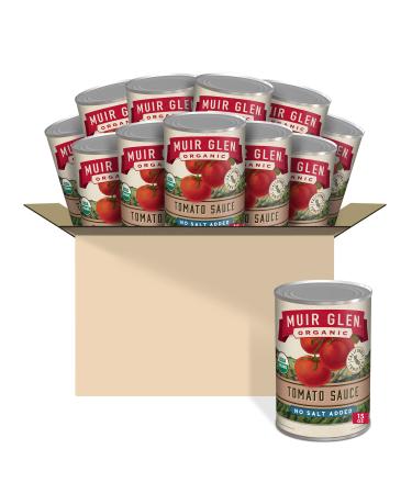 Muir Glen, Organic Tomato Sauce, No Salt Added, 15 oz (Pack of 12) No Salt Added Tomatoes 15 Ounce (Pack of 12)