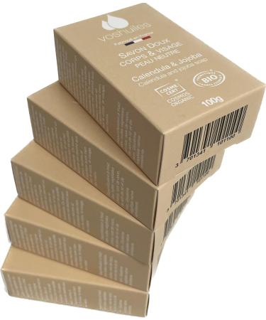 Set of 5 Calendula and Jojoba Soaps for neutral skin COSMOS - Buy Online on GoSupps.com