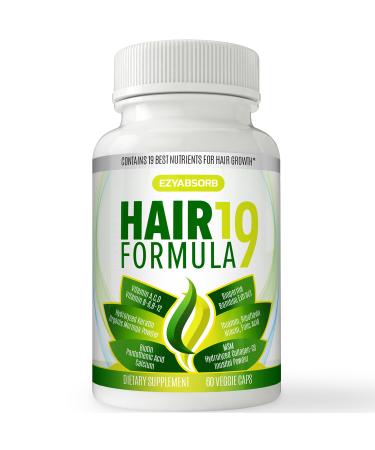 EzyAbsorb Hair Vitamins - Scientifically Formulated To Nourish Hair Follicles & Scalp For Thinning Hair  Faster New Hair Growth. Contains Hair Growth Herbals For Longer  Stronger  Thicker Hair