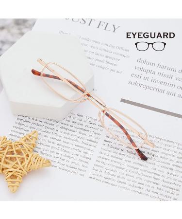Eyeguard Compact Mini Reading Glasses - Super-Light Metal Pocket-Sized 2 Pairs (+2.00 Enlargement) with Portable Case for Men & Women - International Shipping Available - Buy Online on GoSupps.com