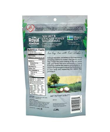 Royal Hawaiian Orchards Sea Salt & Cracked Pepper Macadamia Nuts  4 Oz - Buy Online on GoSupps.com