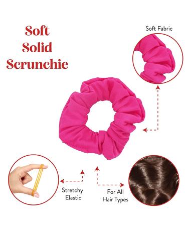 Set of 2 Hot Pink Solid Scrunchies - Stylish Hair Accessories - Buy Online on GoSupps.com