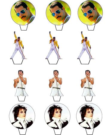 Made4You Freddie Mercury Queen - Edible Cupcake Toppers - Stand-up Wafer Cake Decorations (12) - Buy Online on GoSupps.com