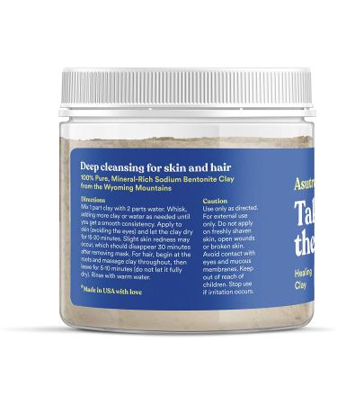 ASUTRA Indian Healing Clay Mask 1 lb for Skin & Hair - Detox, Soften, Brighten - Anti-Blemish Acne Treatment & Anti-Ageing Properties - Natural Sodium Bentonite Clay - Buy Online on GoSupps.com