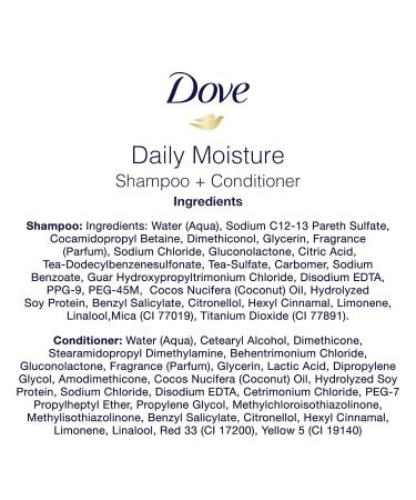 Dove Daily Moisture Shampoo & Conditioner Set for Dry Hair - 2X More Washes in 30 Seconds - 20 fl oz (Pack of 2) - Buy Online on GoSupps.com